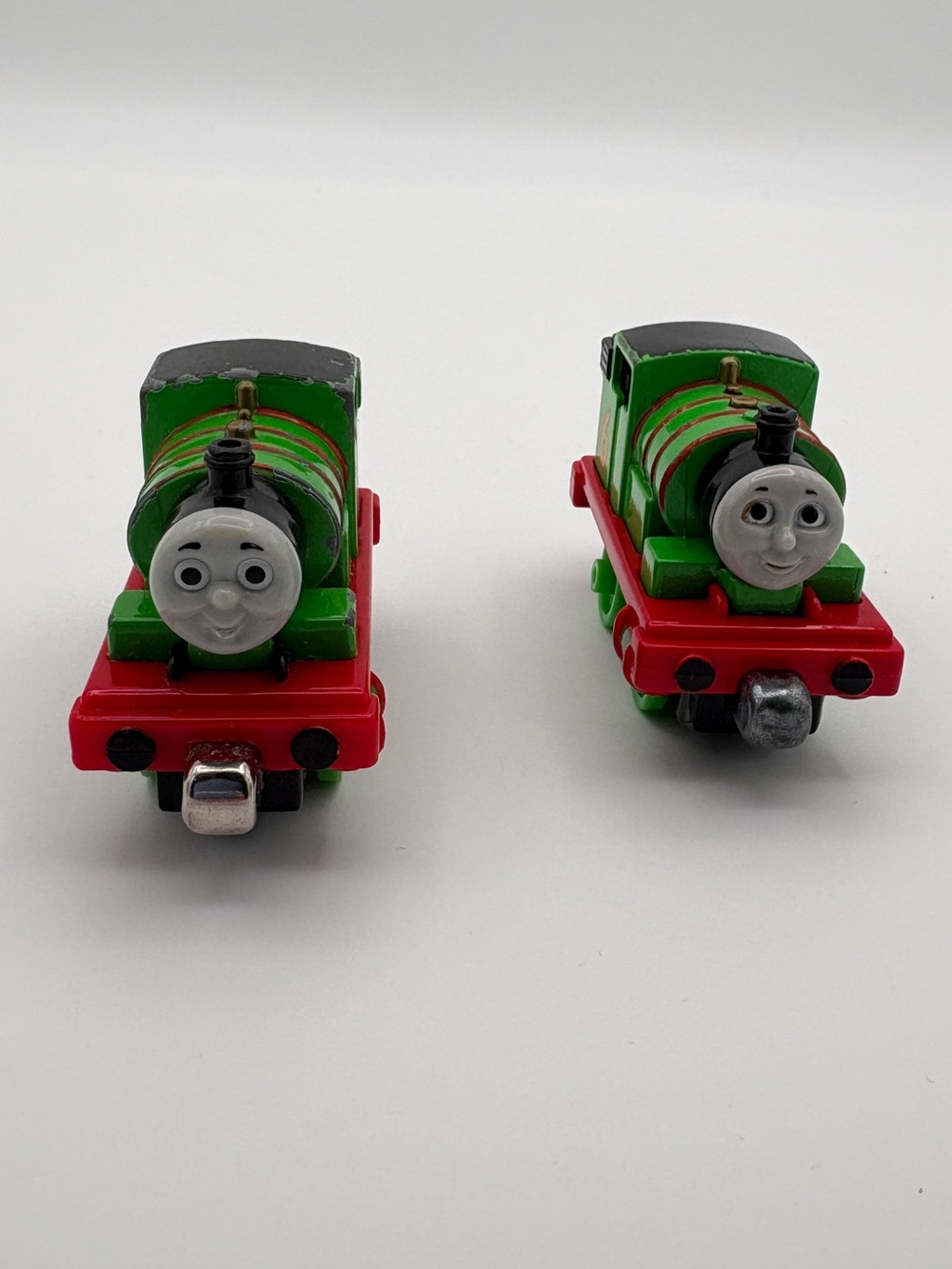 Two Die Cast Versions of Percy from Thomas & Friends 2009, 2012